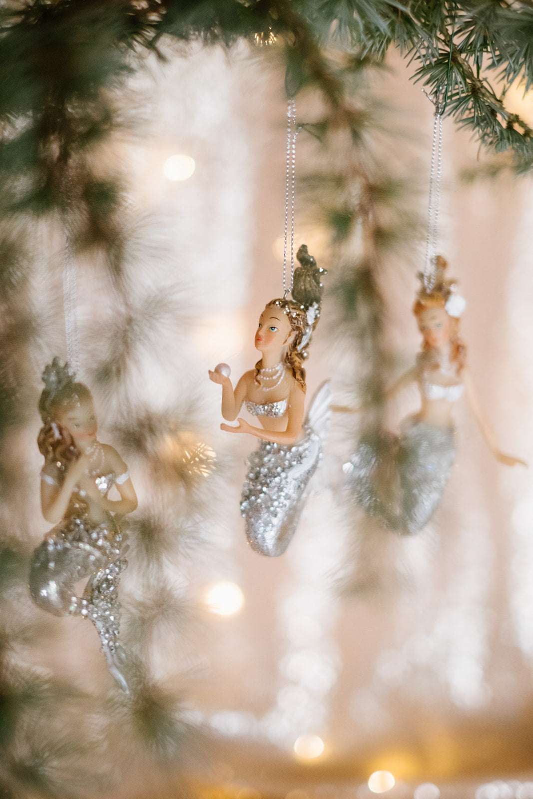 silver gilt mermaid hanging decoration - Amber + Willow
