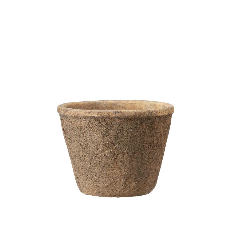 aged brown pot on white background