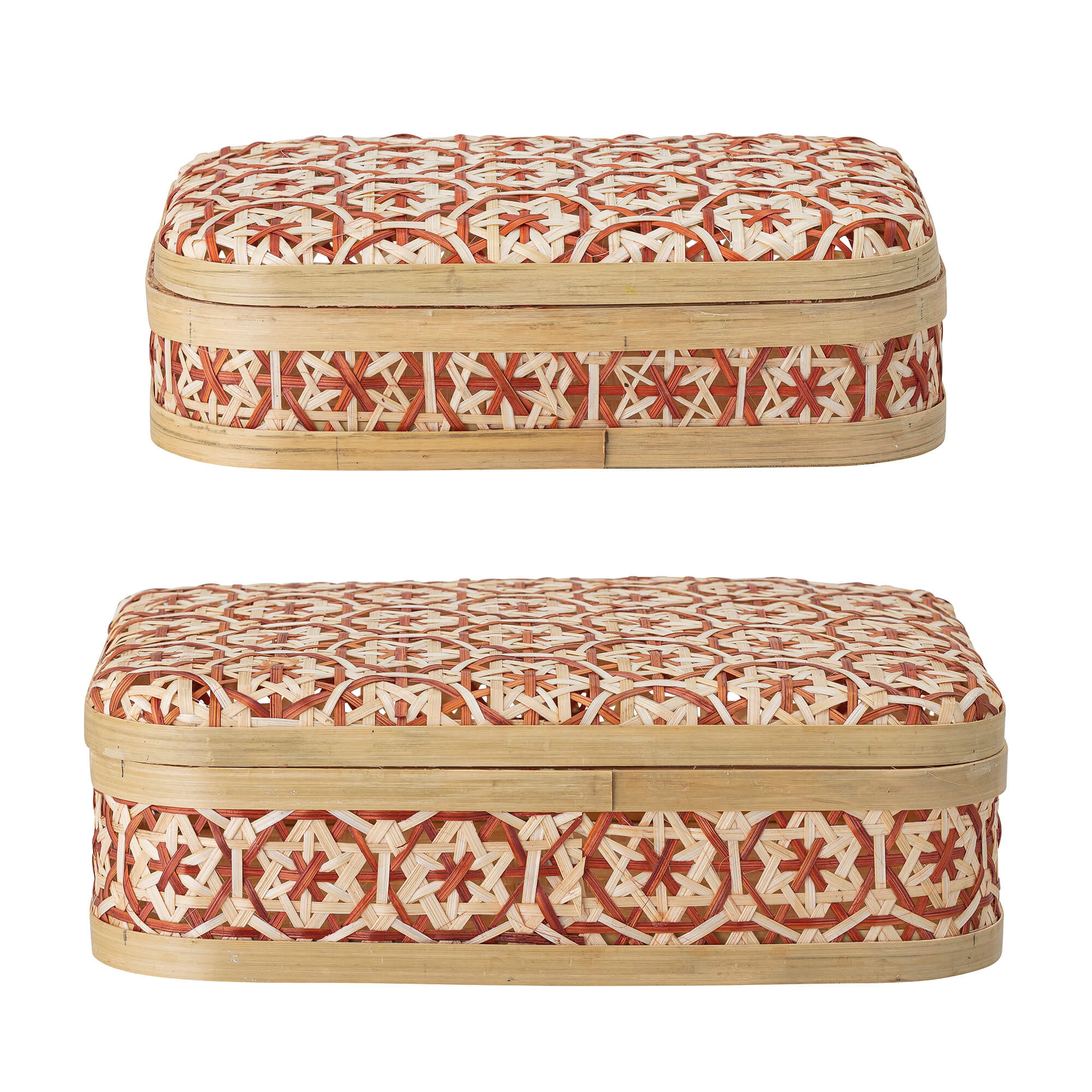 bamboo lidded box, set of 2