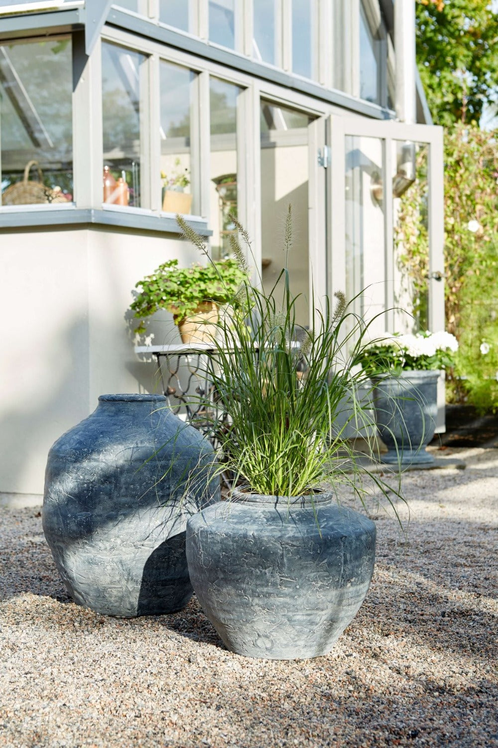 oversized vessel, antique blue black