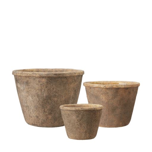 aged brown concrete pot