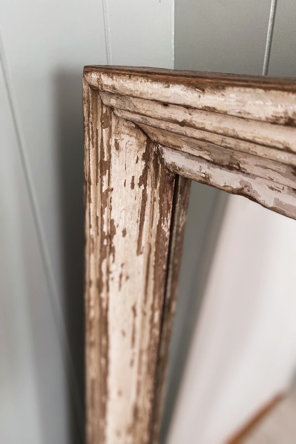 large reclaimed wood mirror, off-white