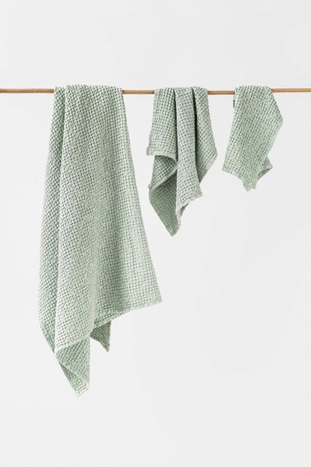 linen waffle bath towel set