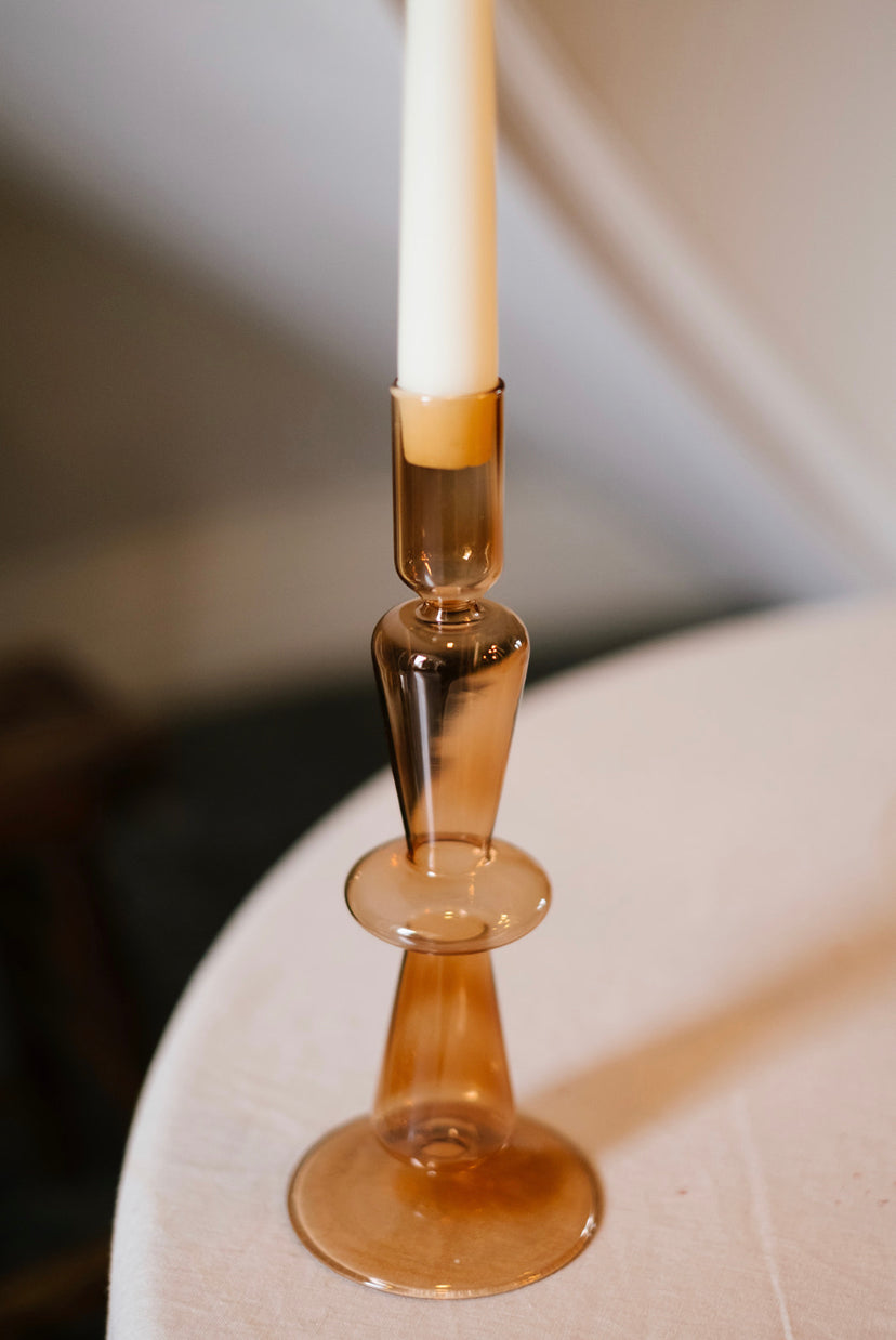 terracotta glass candleholder