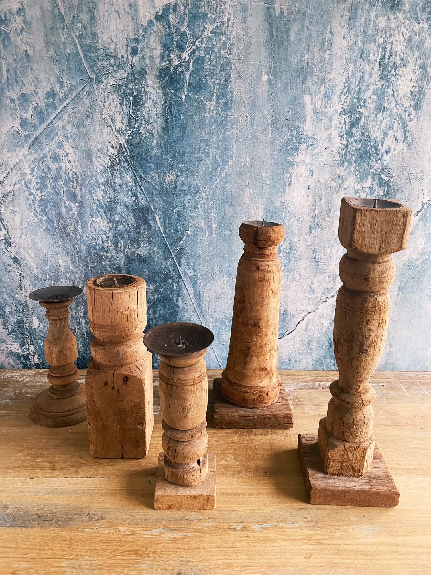reclaimed wood candlesticks