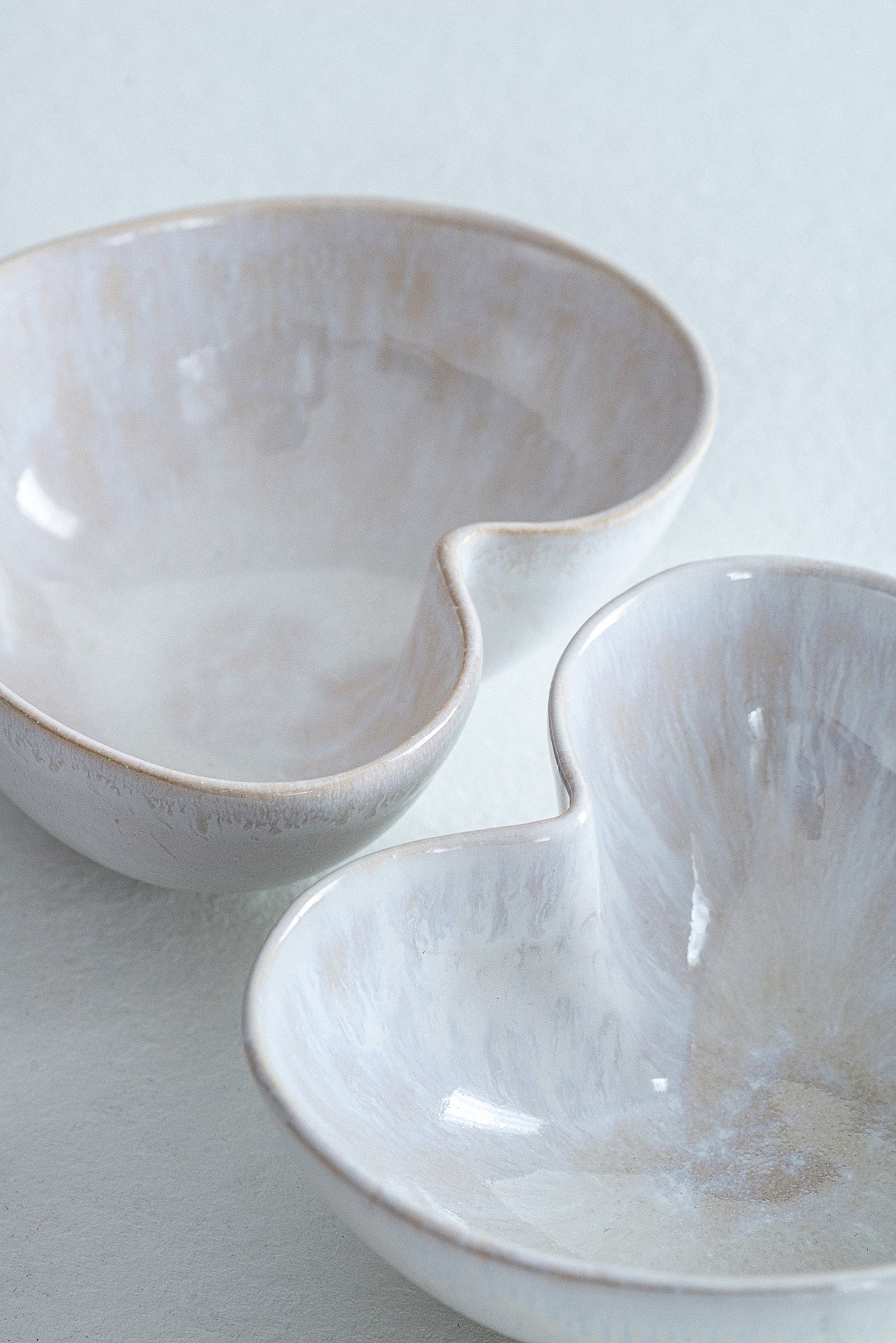 heart shaped ceramic bowl with white glaze