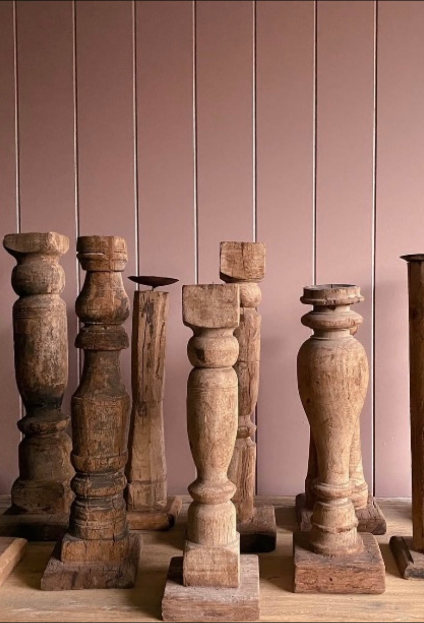 reclaimed wood candlesticks