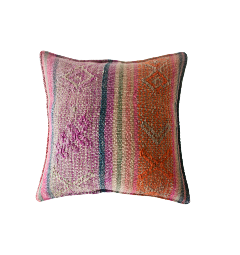 vintage peruvian frazada cushion