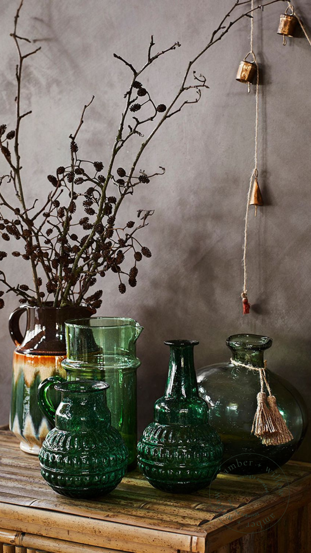 Recycled glass textured vase