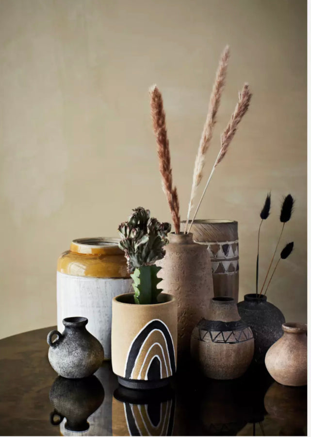 Small black terracotta vase