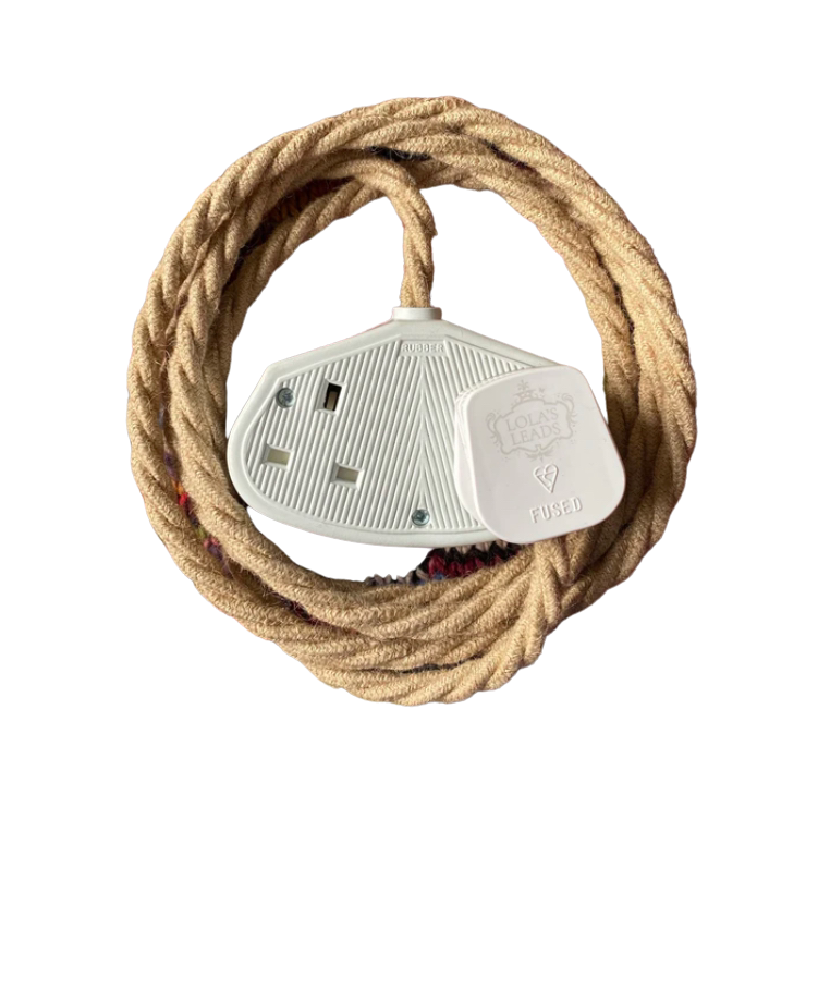 vintage braided extension lead