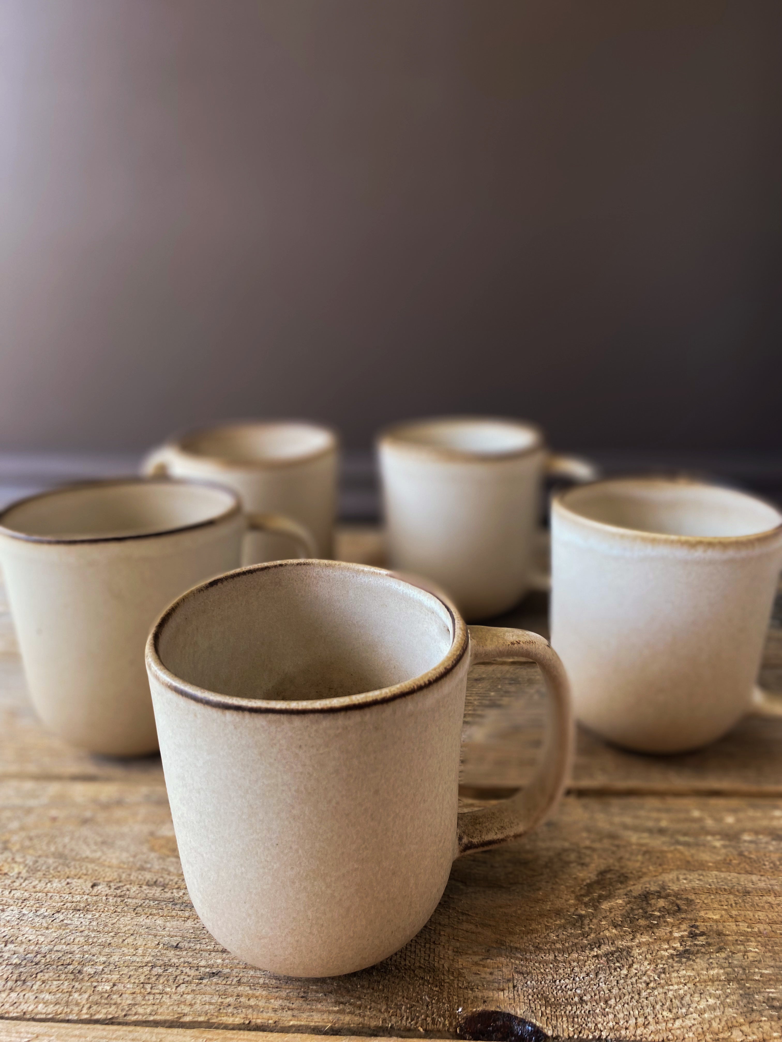 cream stoneware mug