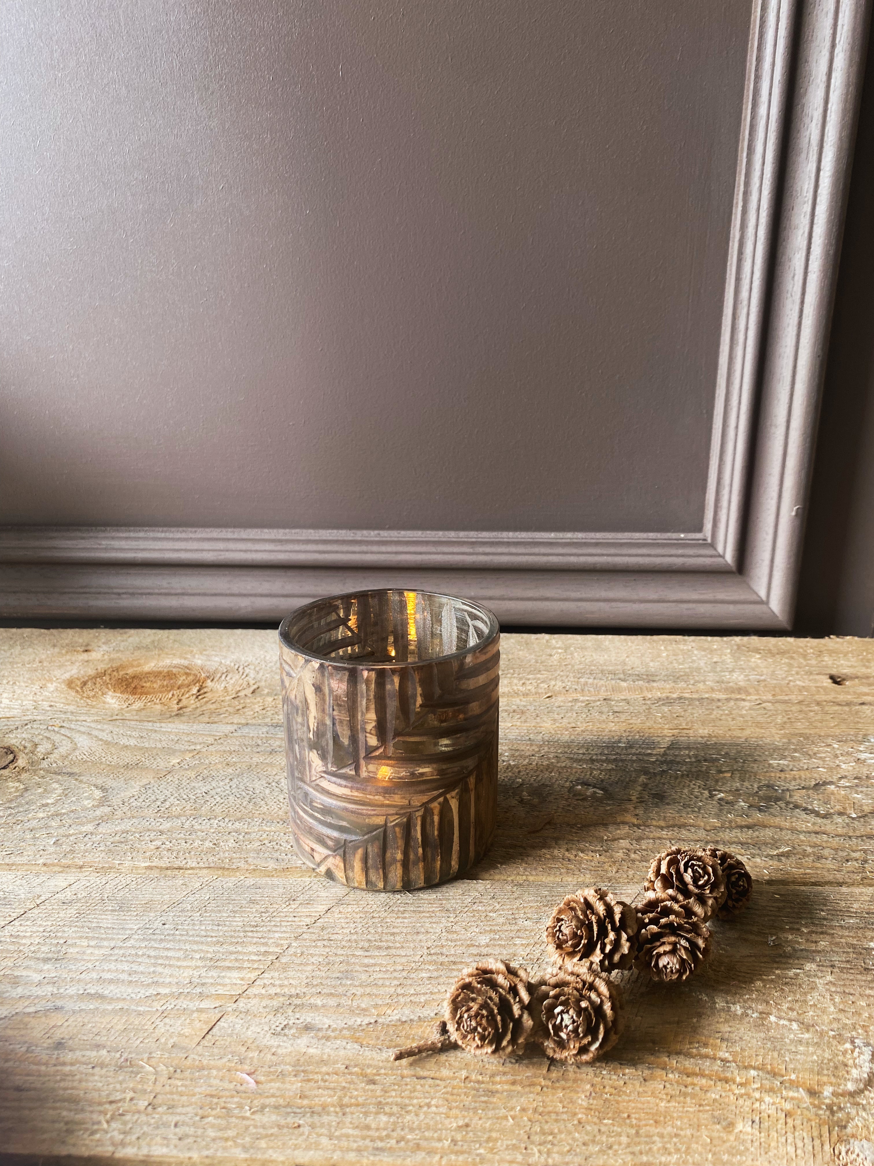 antique bronze t-light holder