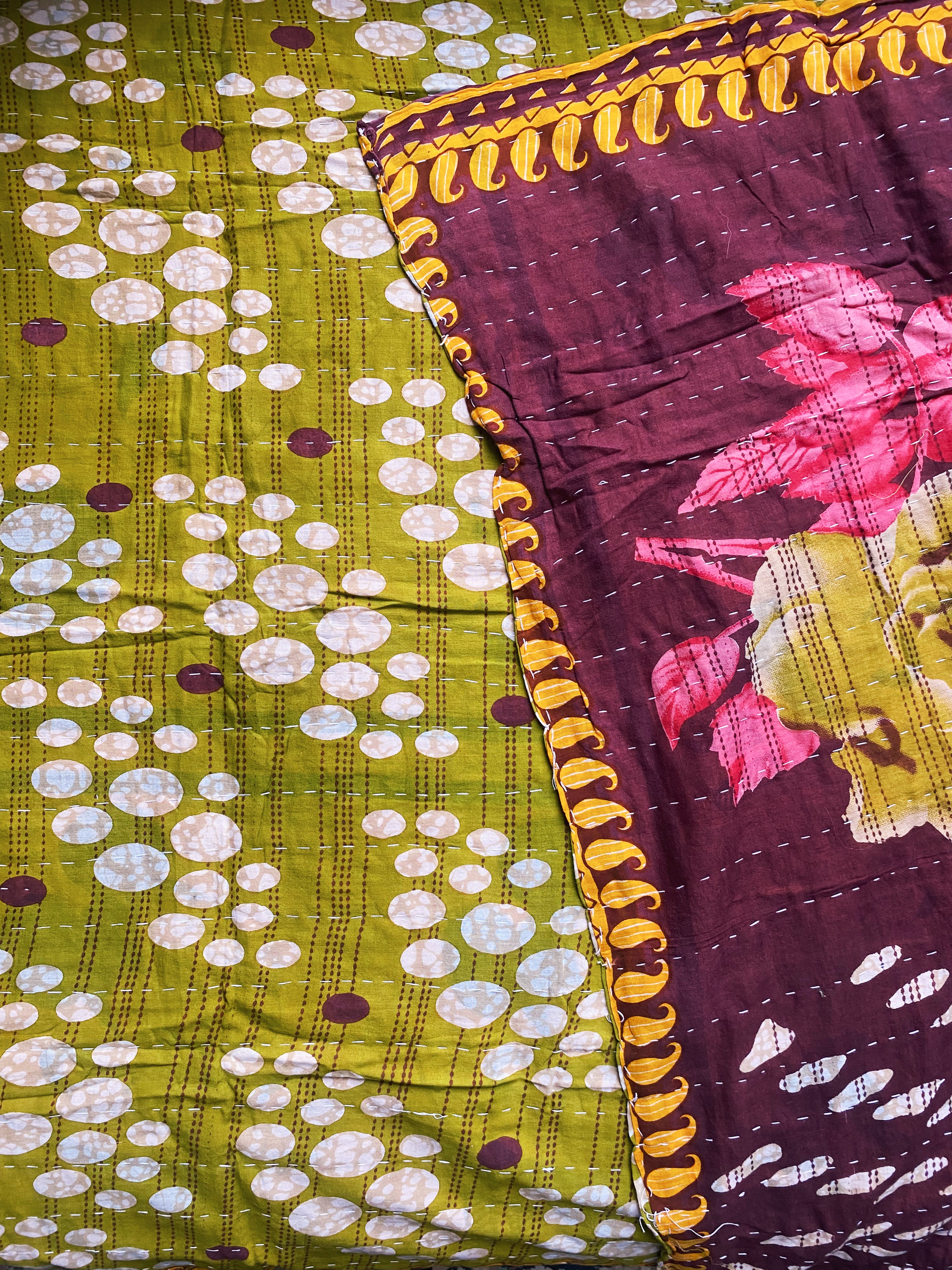 recycled cotton Kantha throws