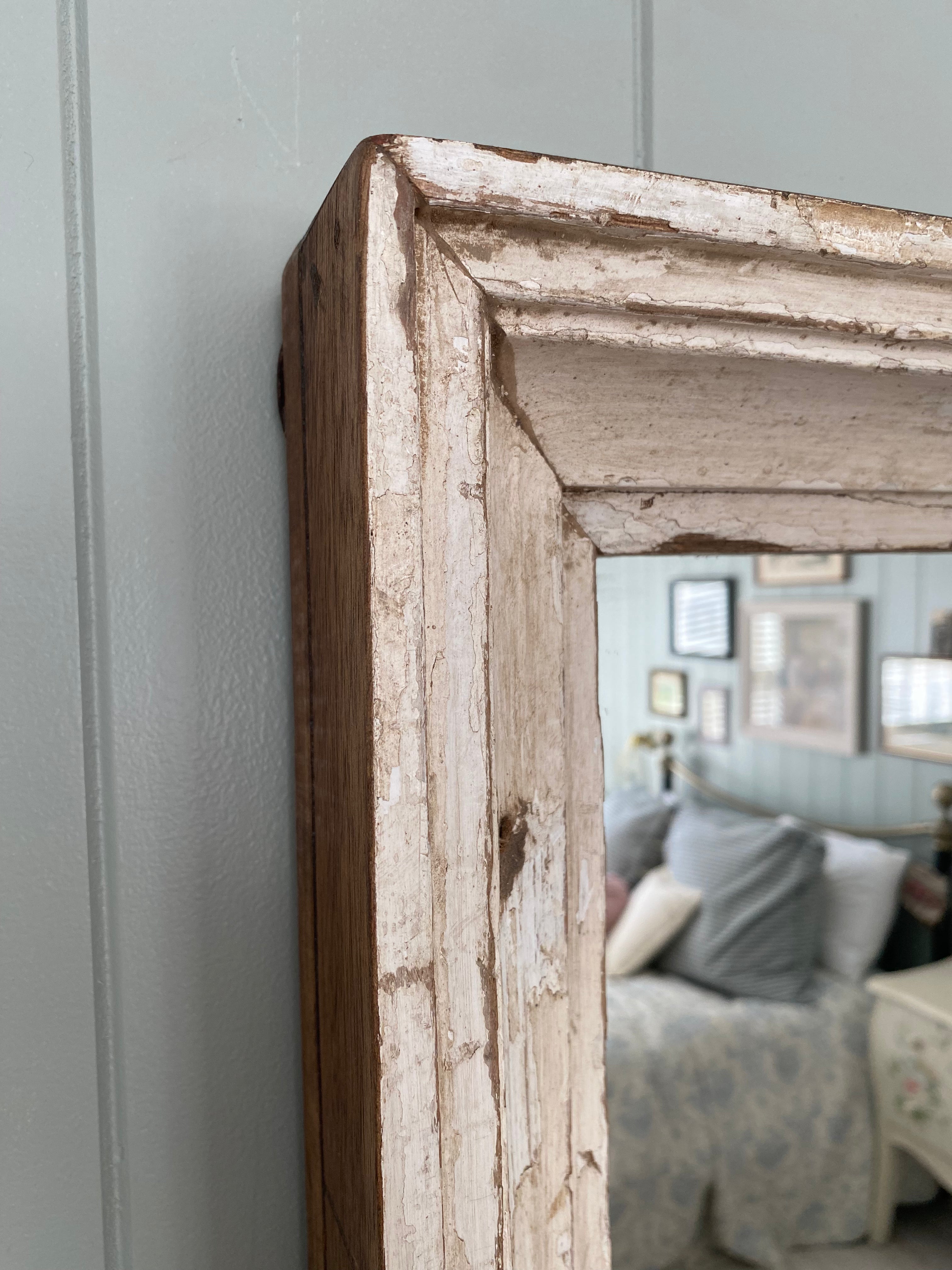 large reclaimed wood mirror, off-white