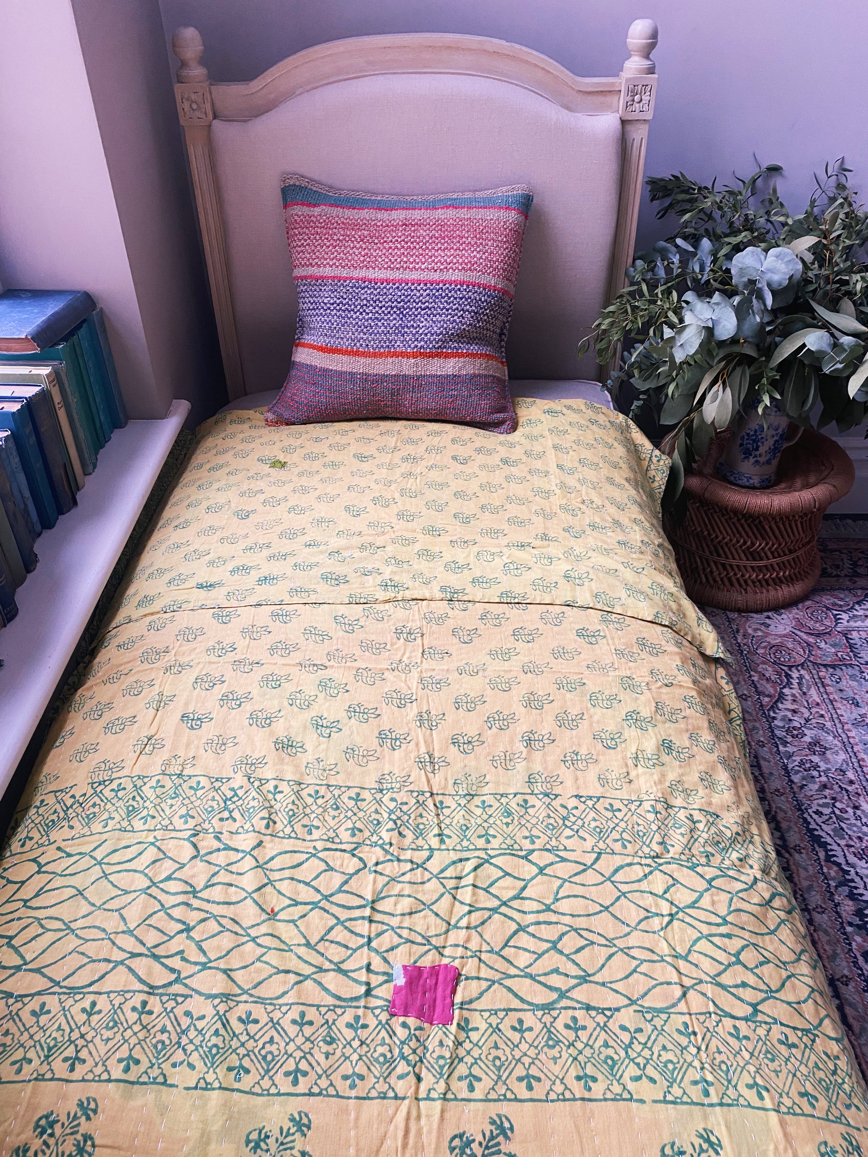 recycled cotton Kantha throws