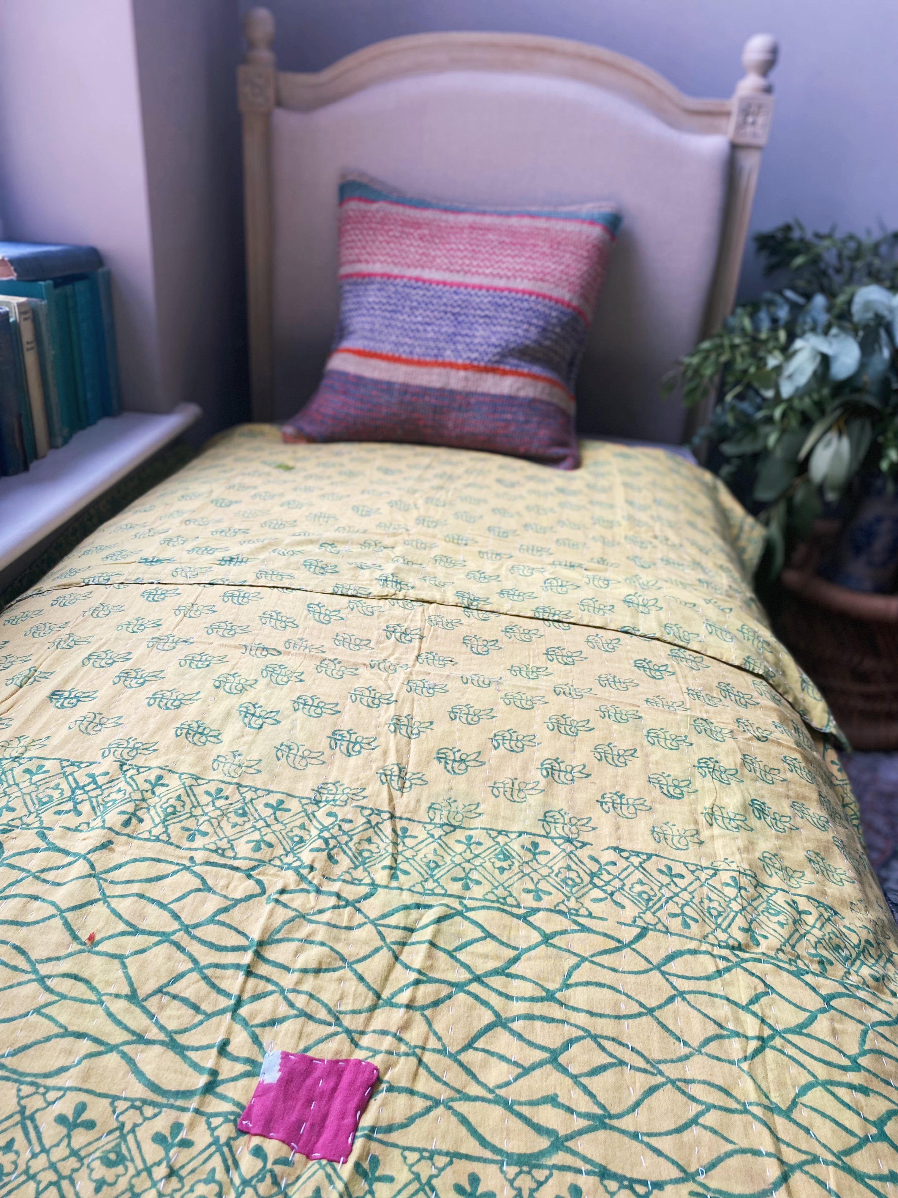recycled cotton Kantha throws