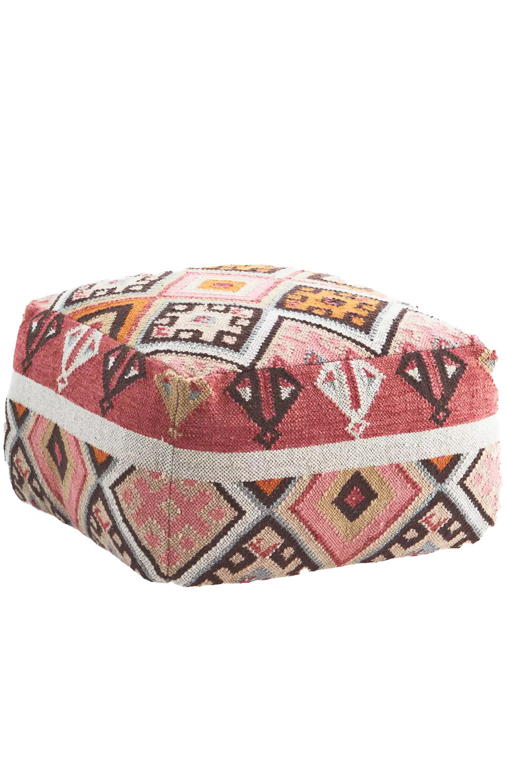 woven wool pouffe